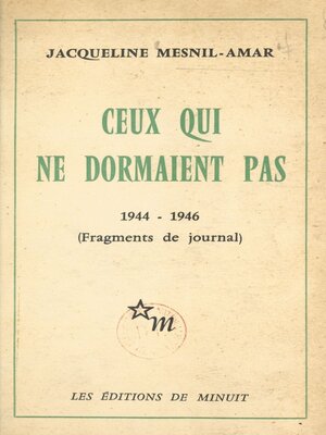 cover image of Ceux qui ne dormaient pas, 1944-1946 (Fragments de journal)